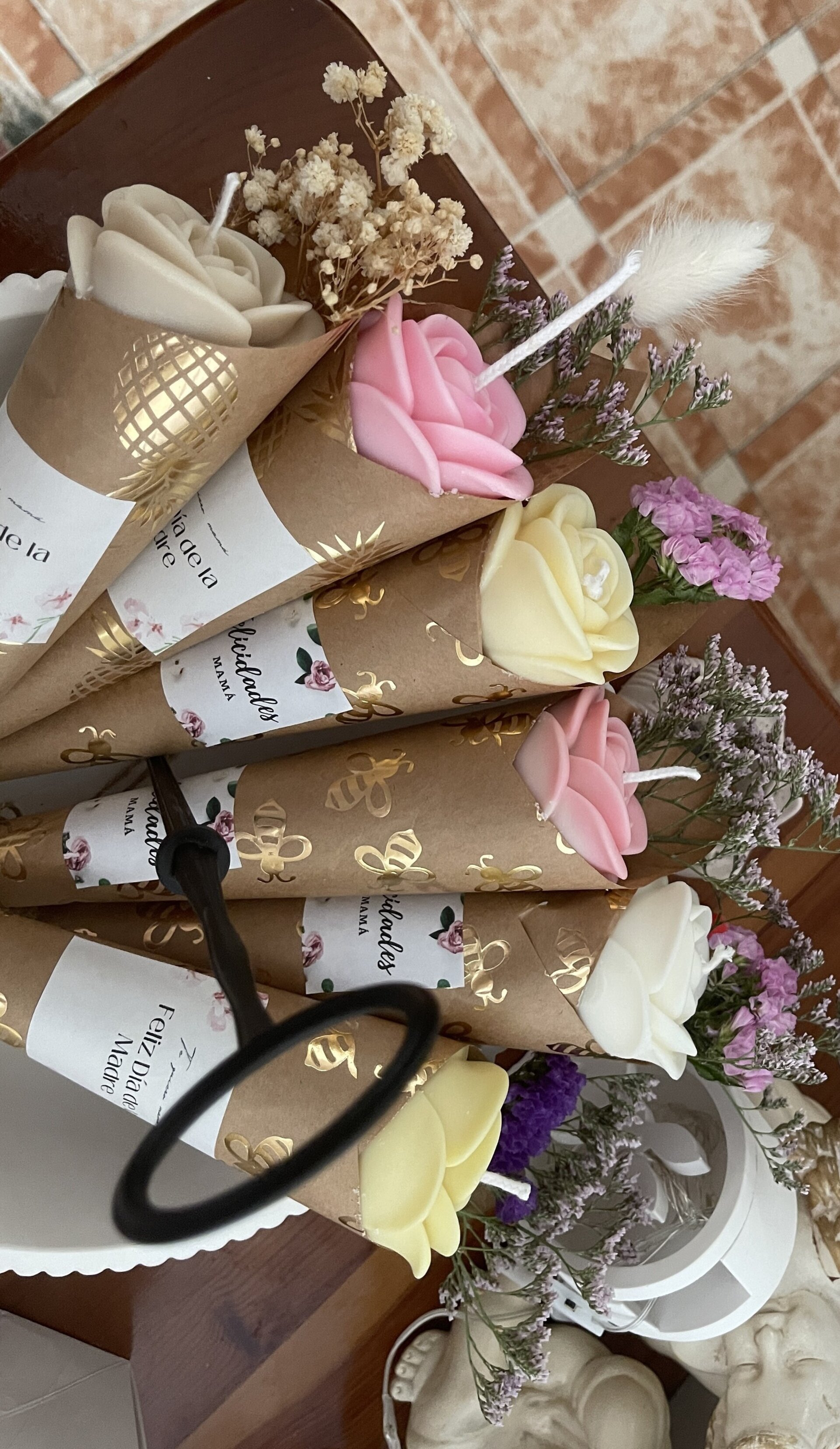 Rosa de cera de soja perfumada - 3