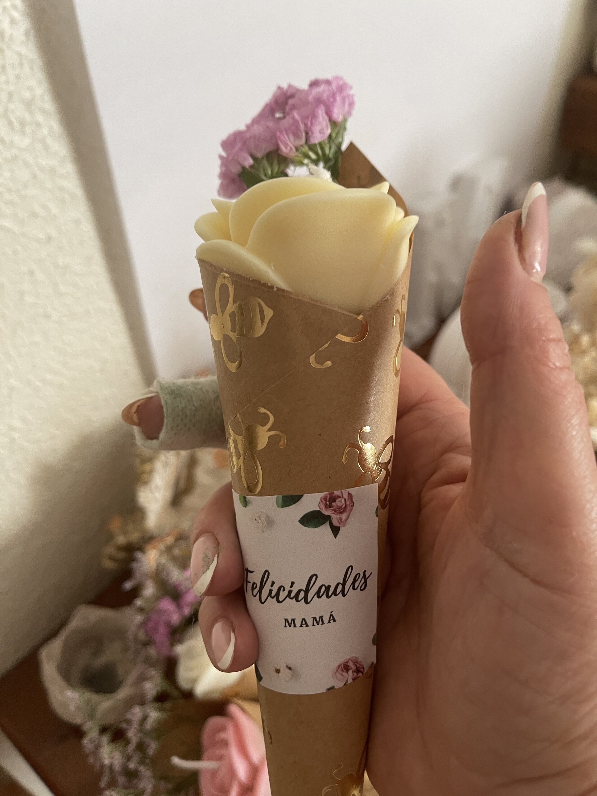 Rosa de cera de soja perfumada - 2