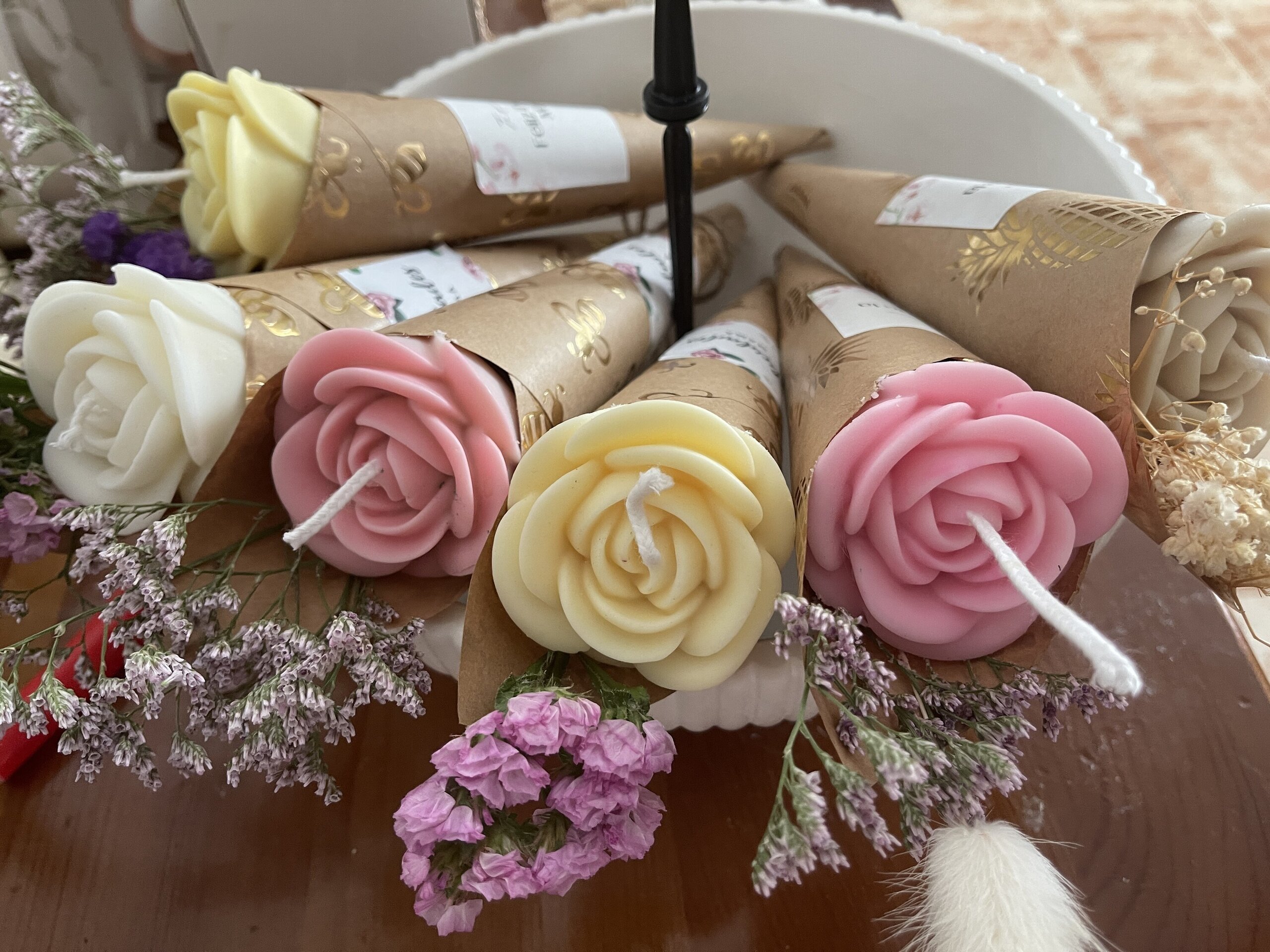 Rosa de cera de soja perfumada - 5